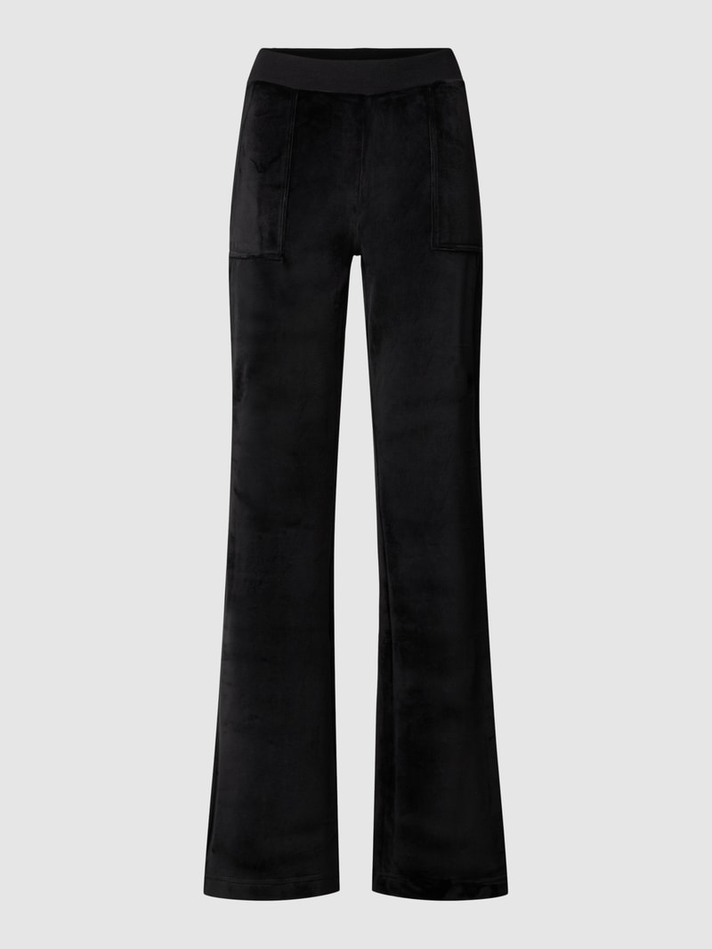 Sweatpants in Samt-Optik Modell 'VELVET' in schwarz