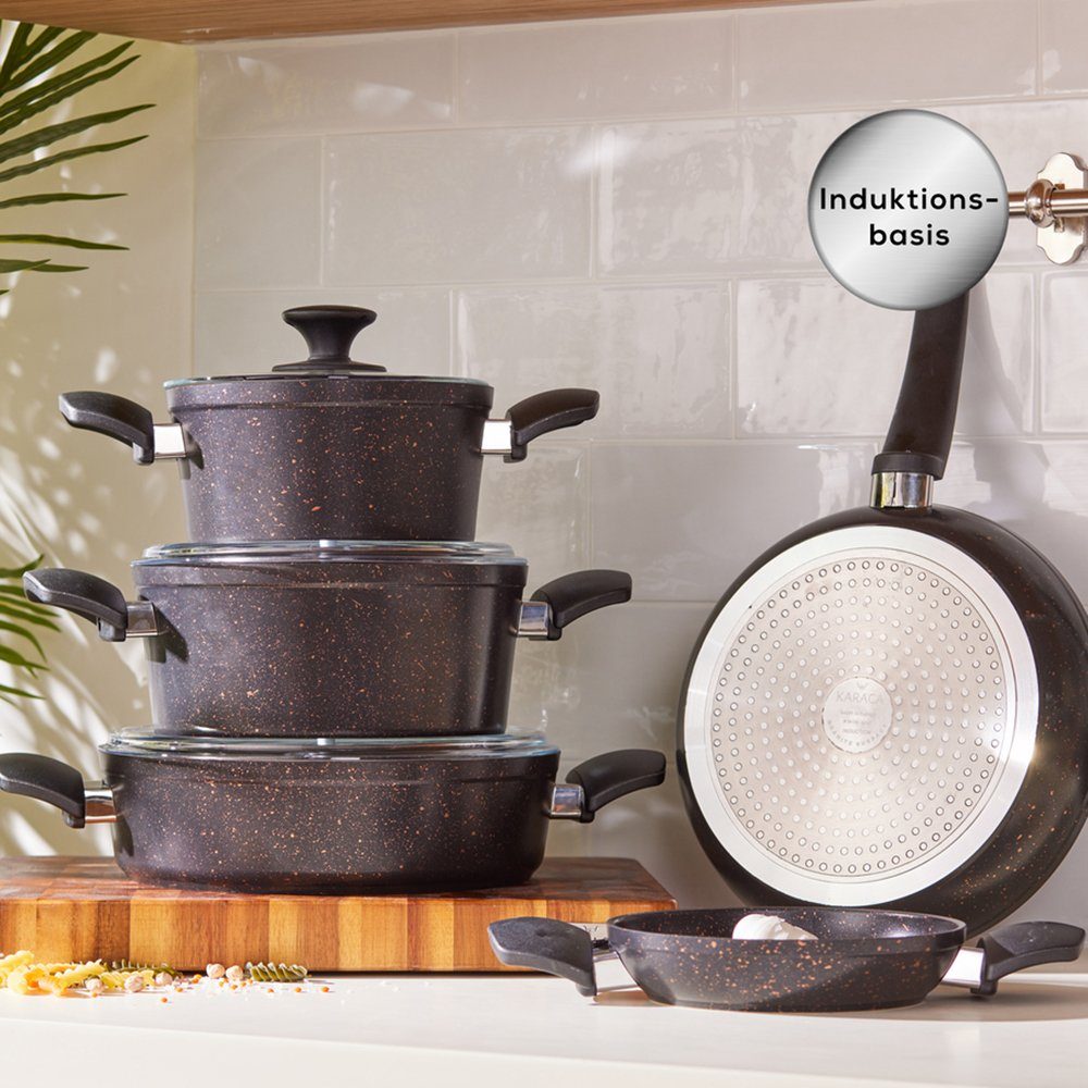 Karaca Topf-Set Biogranit Black Gold 7-teiliges Topfset
