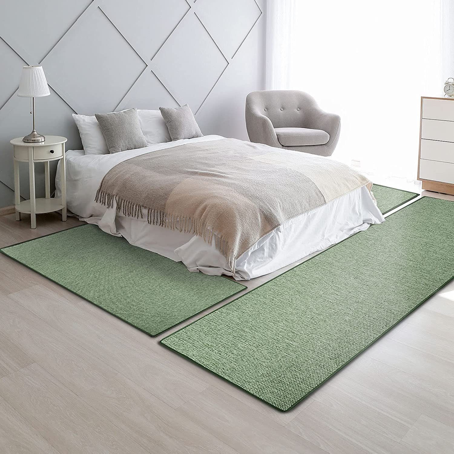 Bettumrandung Sabang, 7 Farben & 3 Größen, Bettvorleger Floordirekt, Höhe 3.5 mm, (3-tlg), in Sisal-Optik