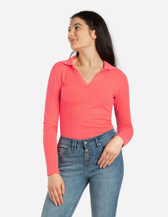 Langarm-Poloshirt - Baumwoll-Mix