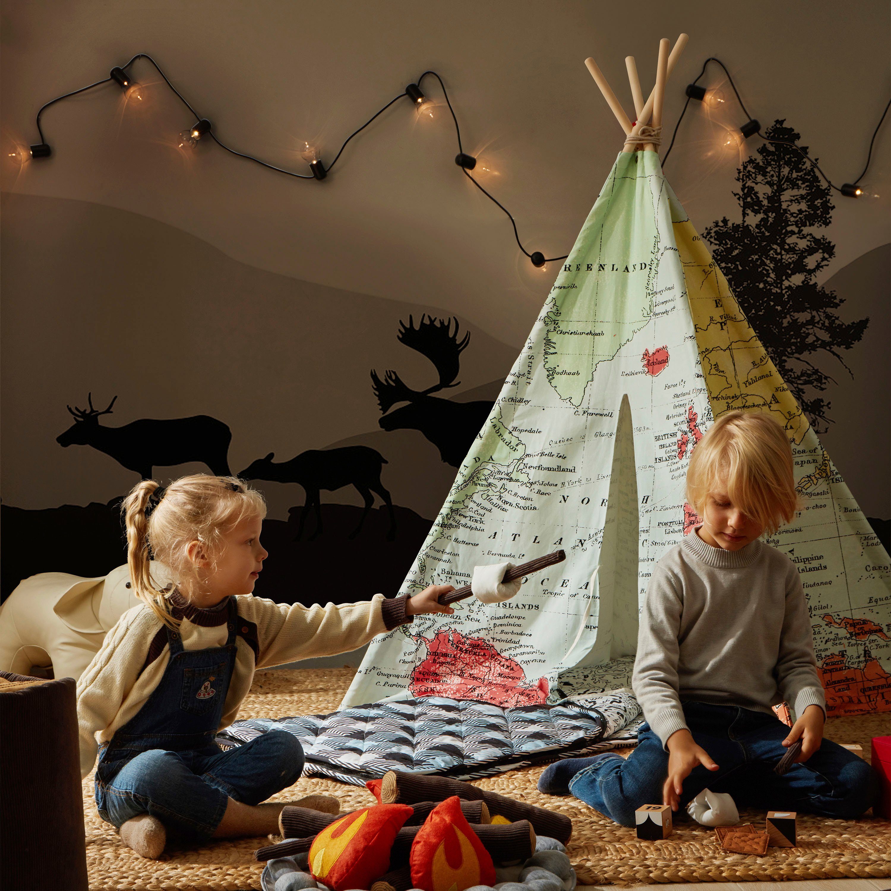 Sunny Tipi-Zelt Weltkarte