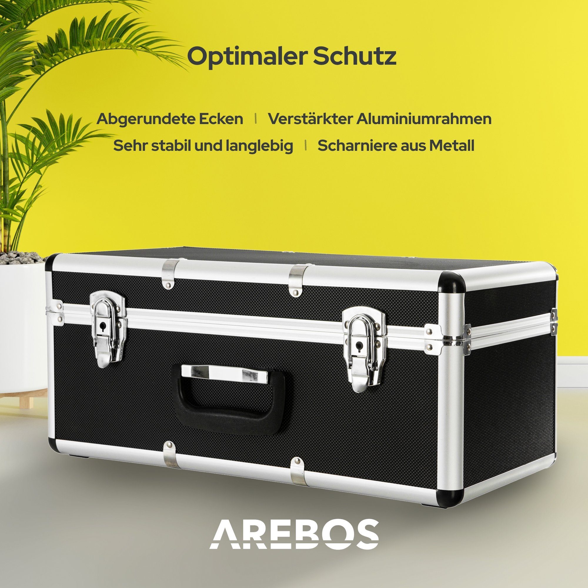 Arebos Werkzeugbox 3er Set Transportkoffer, abschließbar, verschiedene Grössen (Set, 3 St)