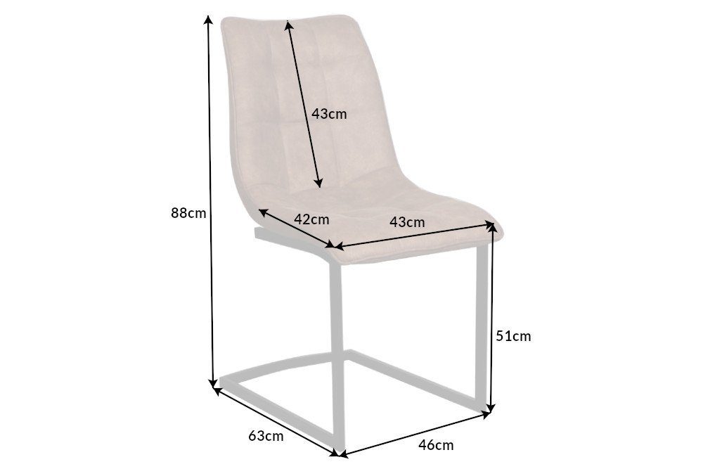 riess-ambiente Freischwinger MIAMI taupe braun / schwarz (1 St), Esszimmer · Microfaser · Metall · Industrial