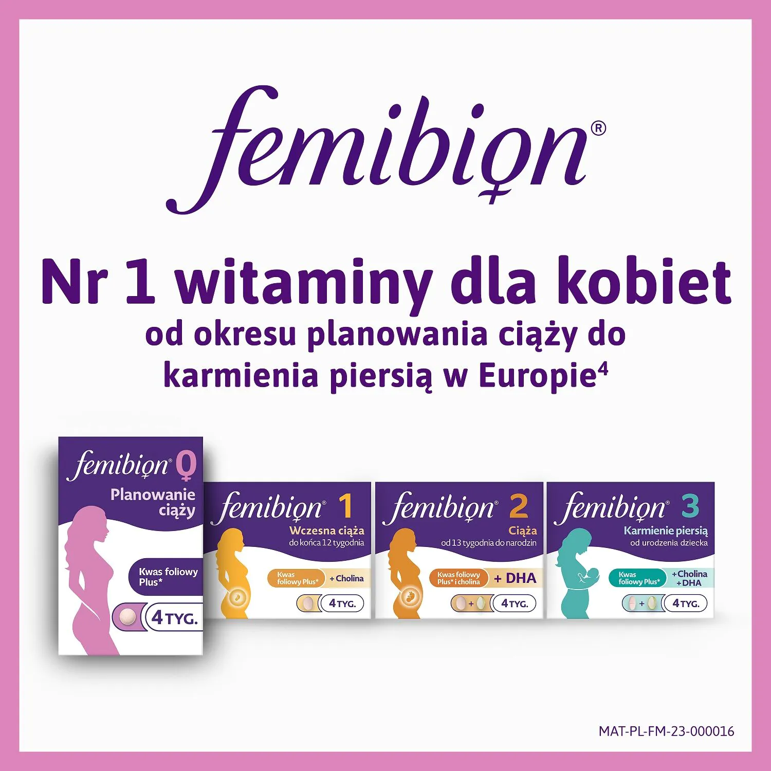 Femibion 0 Nėštumo planavimas, Maisto papildas moterims, planuojančioms nėštumą, Tabletės