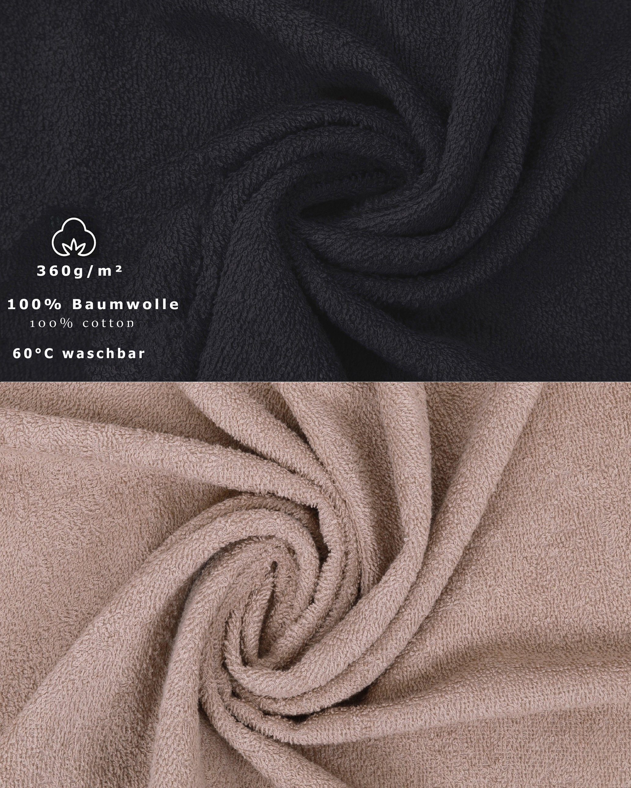 Betz Handtuch Set 12 TLG. Handtuch Set BERLIN Farbe Cappuccino - Graphit, 100% Baumwolle