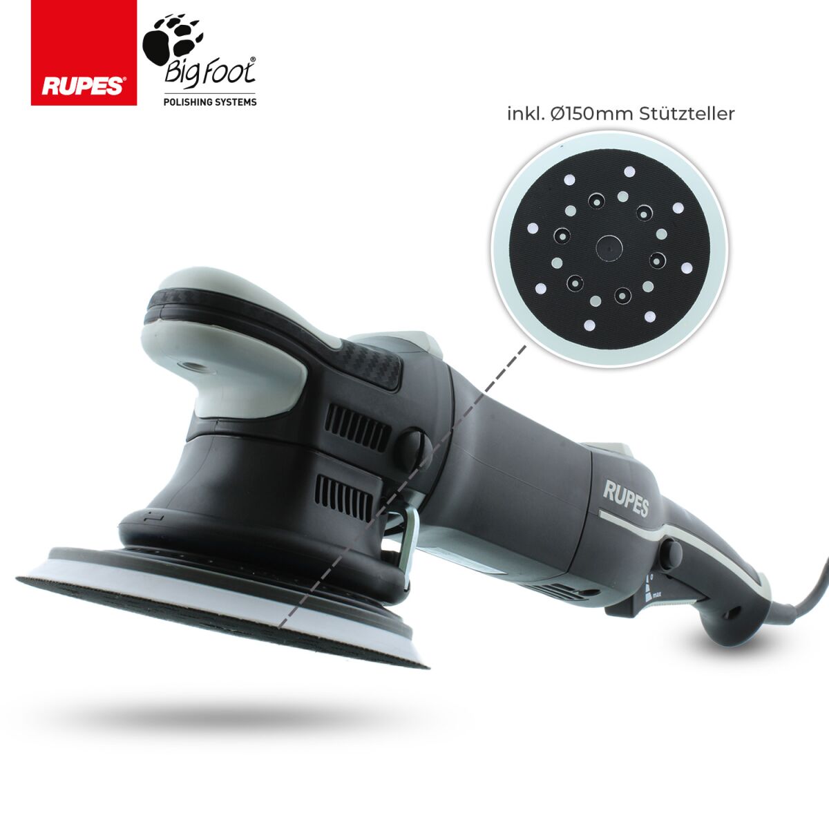 Rupes BigFoot LHR 21MarkIII Exzenterpoliermaschine Luxus Kit, 15-teilig