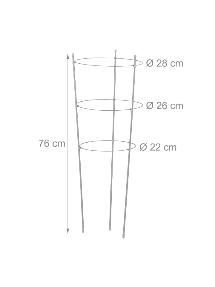 relaxdays 2 x Rankhilfe in Grau - (H)76 x Ø 28 cm günstig kaufen onesize
