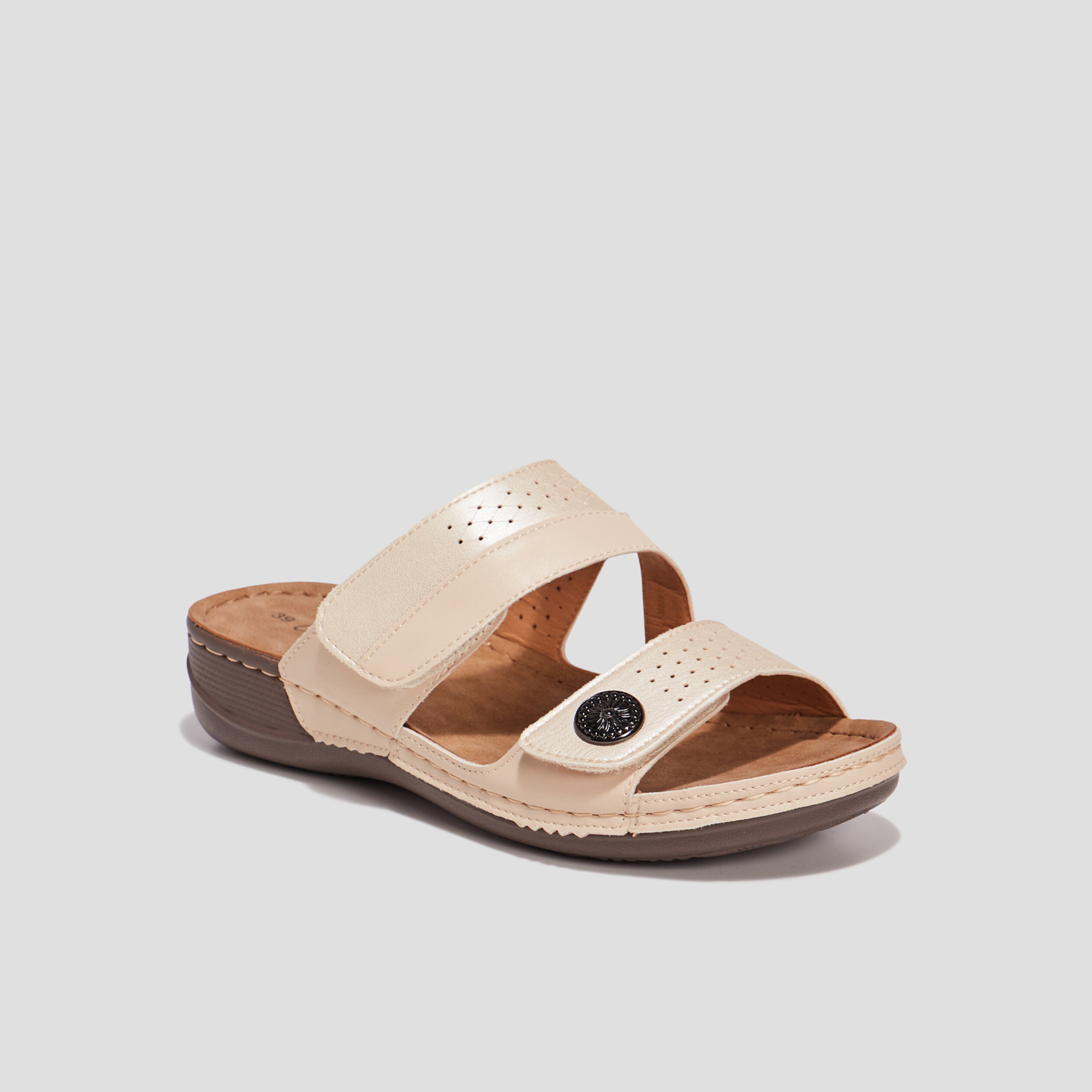 Mules Confort Velcro sable femme | La Halle