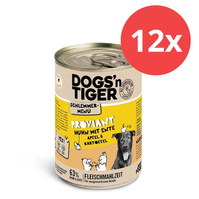 Sparpaket Dogs'n Tiger Schlemmermenü für Hunde 12 x 400 g