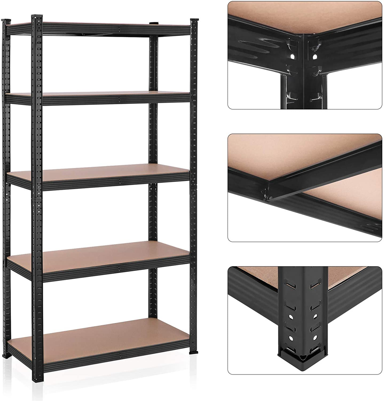 Songmics Regal, Rustikales Braun, 180x90x40cm