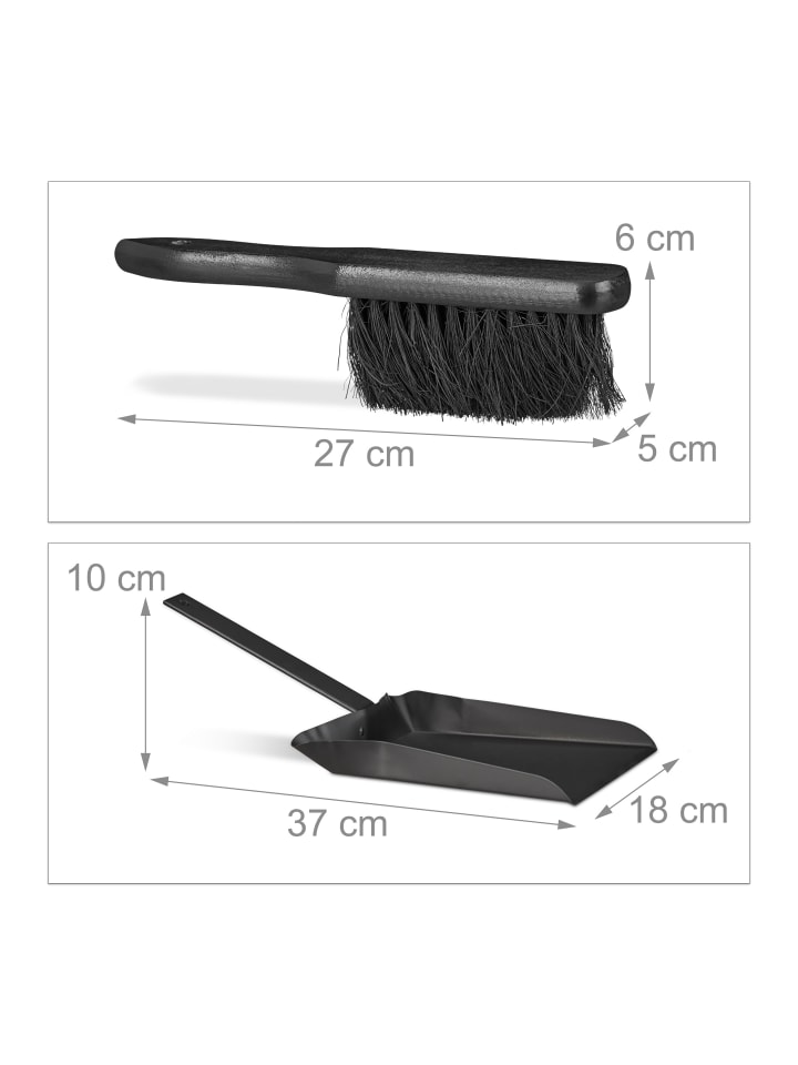 relaxdays Kehrgarnitur in Schwarz günstig kaufen onesize