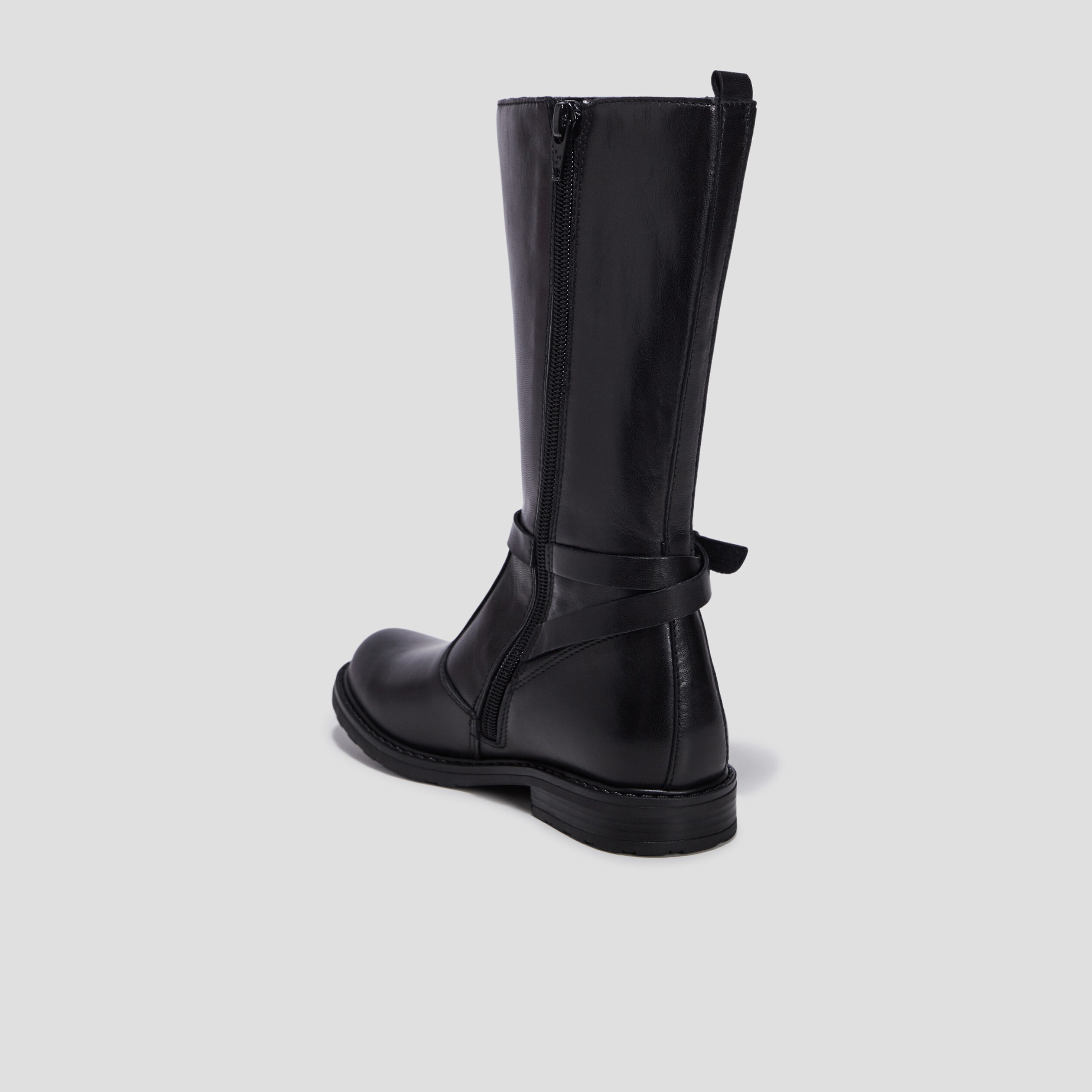 Bottes en cuir noir fille | La Halle