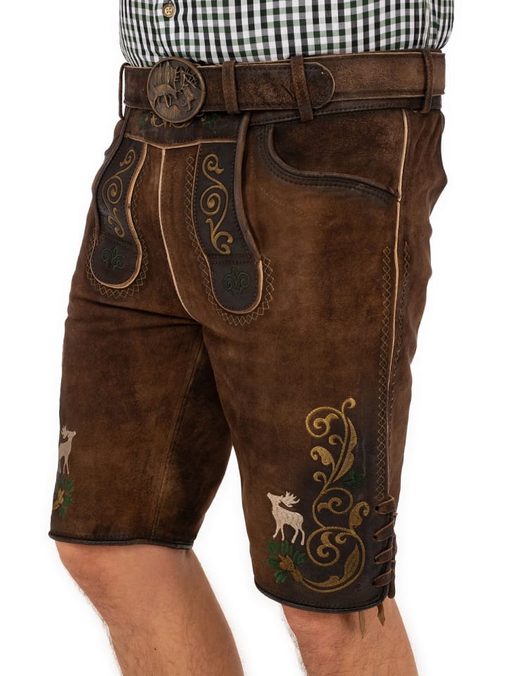 Gwandler Lederhose XAVER-gespeckt in hellbraun günstig kaufen
