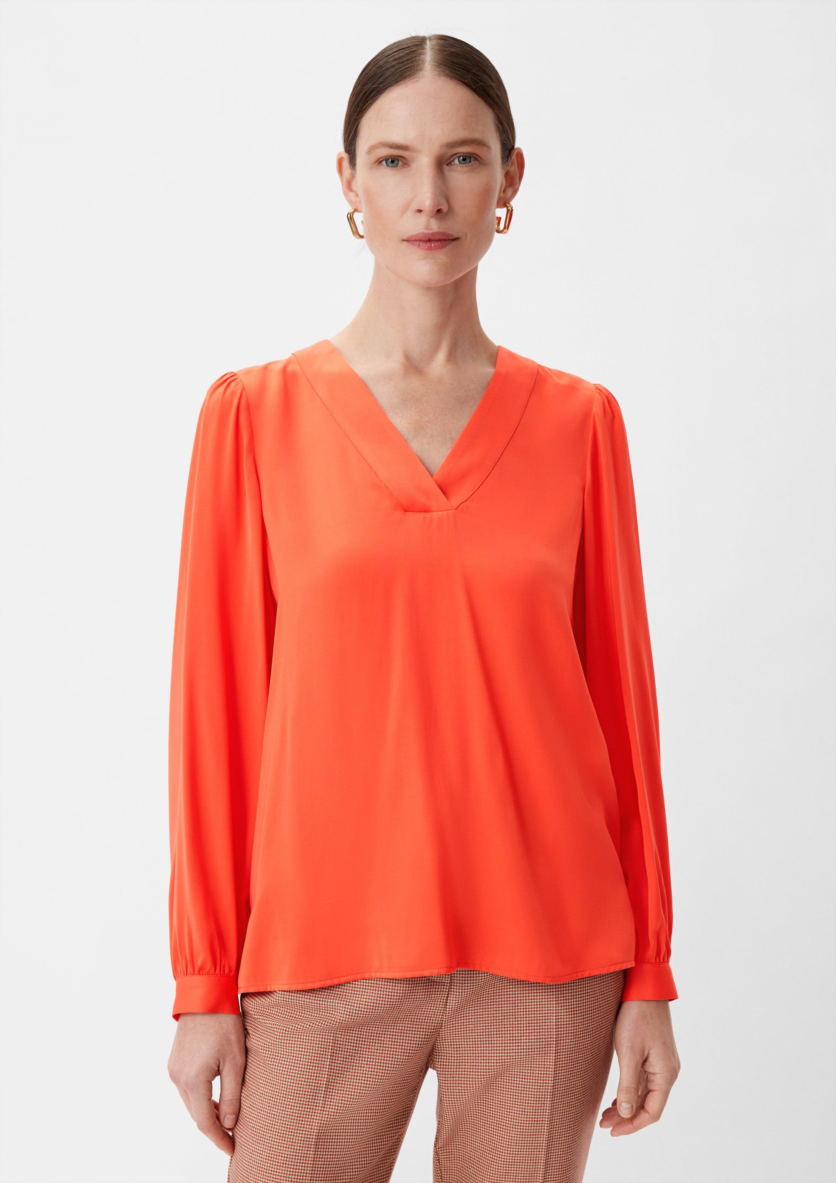 Satinbluse aus Viskosemix - orange