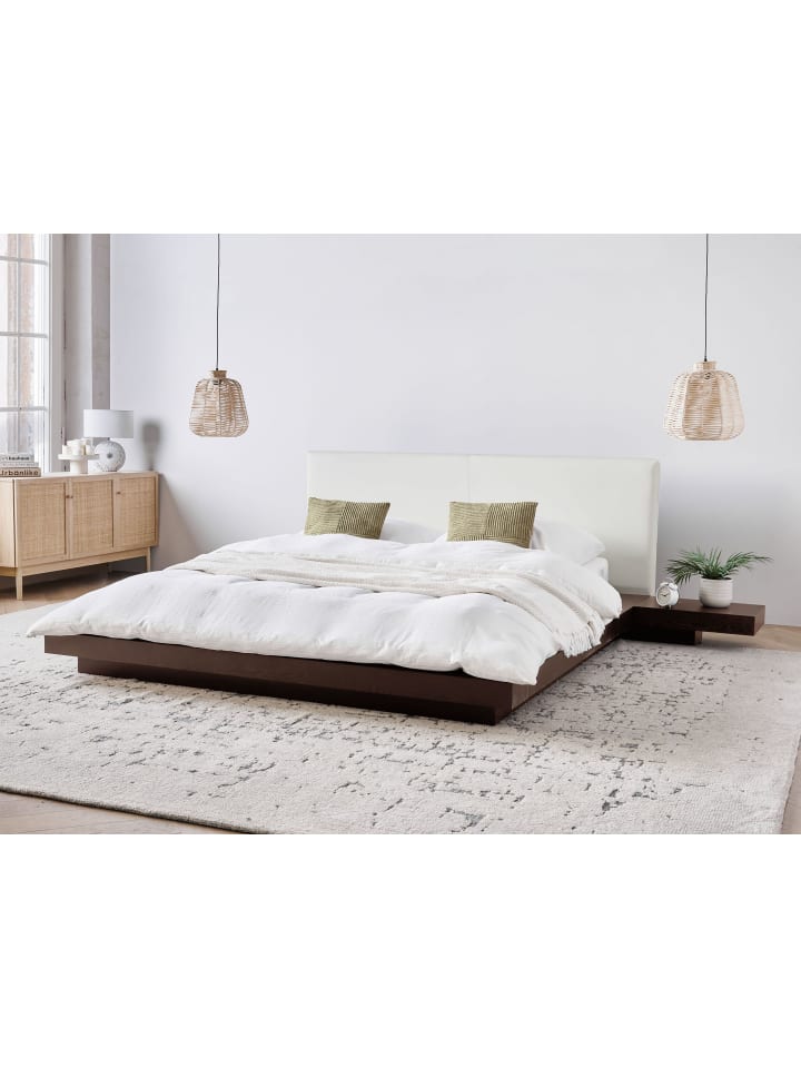 Beliani Doppelbett ZEN in Dunkler Holzfarbton/Weiß - (W) 308 x (H) 86 x (L) 229 cm günstig kaufen onesize