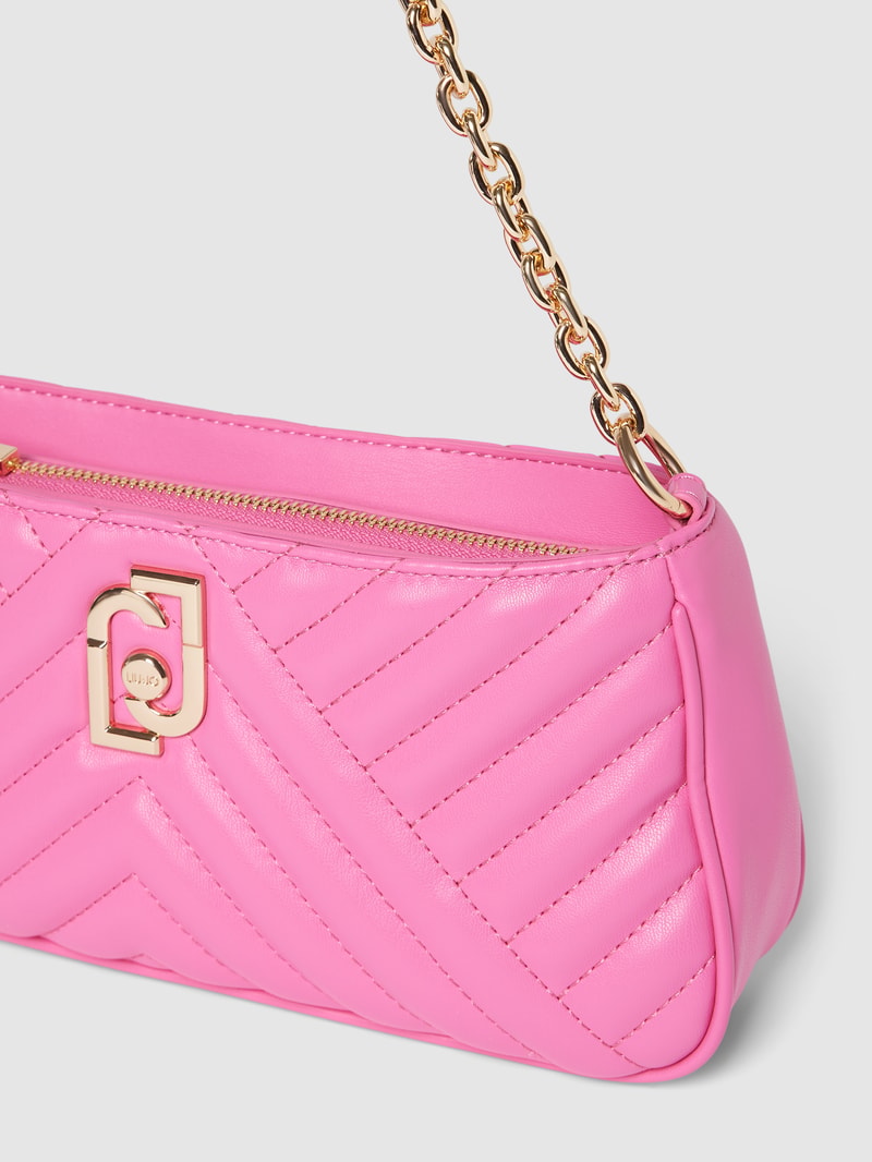 Handtasche in Leder- und Stepp-Optik in pink