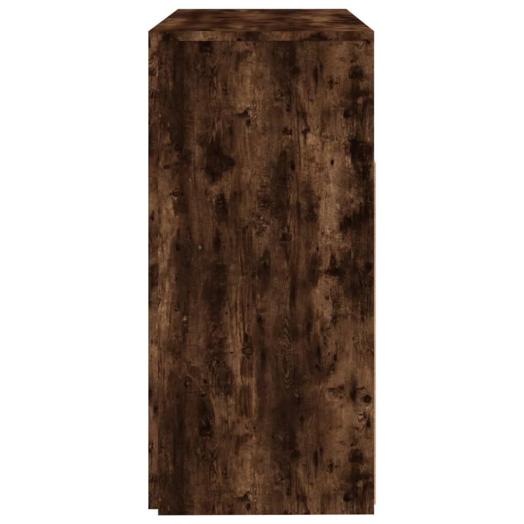 vidaXL Sideboard Sideboard mit LED-Beleuchtung Räuchereiche 80x35x75 cm (1 St)