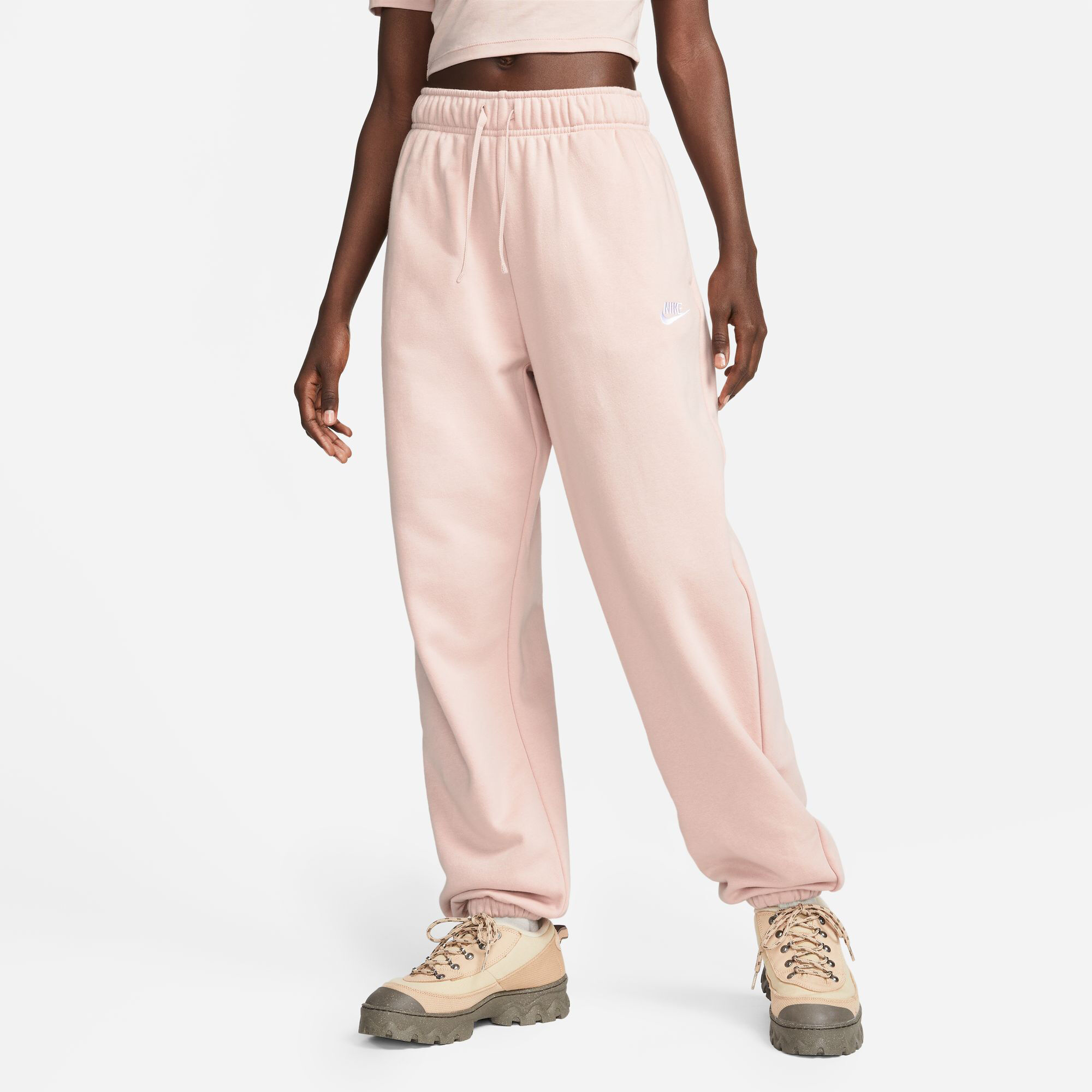 Sportswear Club Fleece Mid-Rise Oversized Trainingshose Damen - Nude