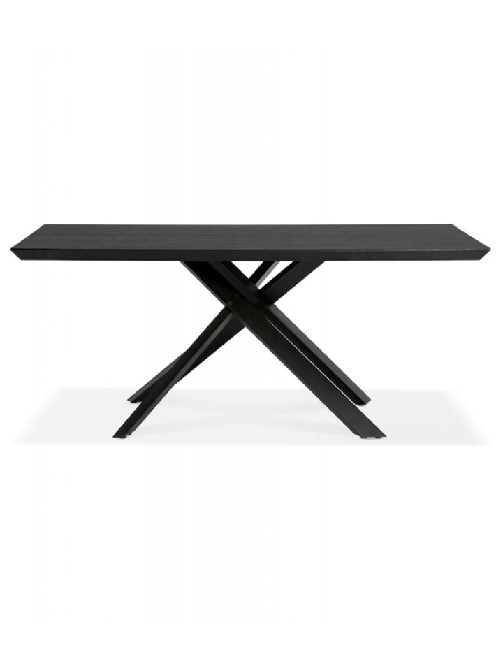 KADIMA DESIGN Esstisch Schwarz Holz Metall 200x100 cm | Industrie Stil in Schwarz günstig kaufen onesize