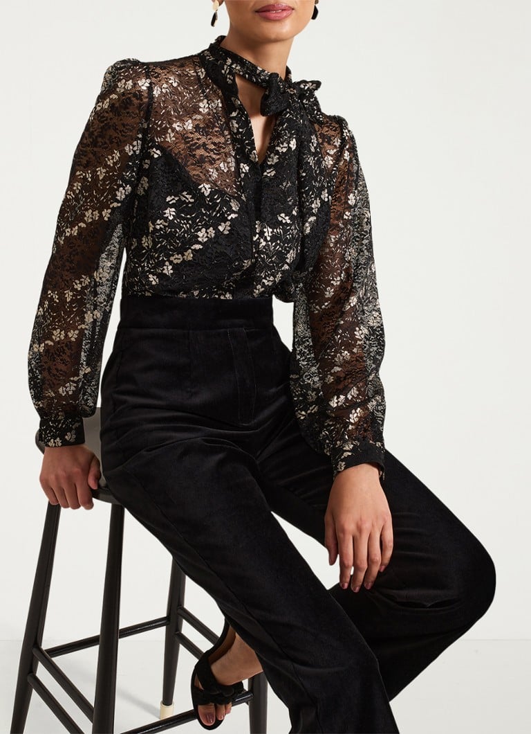 Phase Eight Morilla semi-transparent flared fit jumpsuit with lace