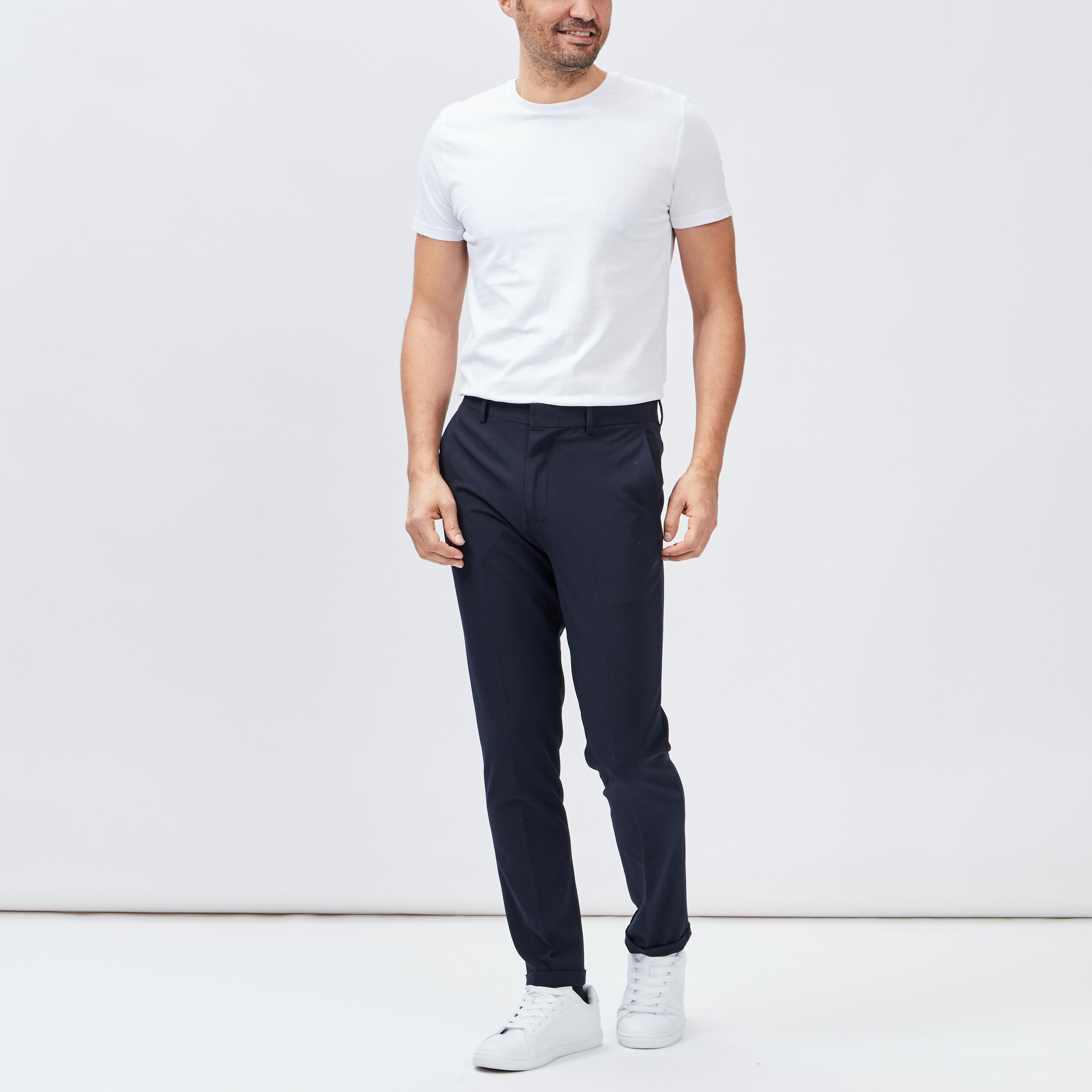 T-shirt en coton manches courtes blanc homme | La Halle