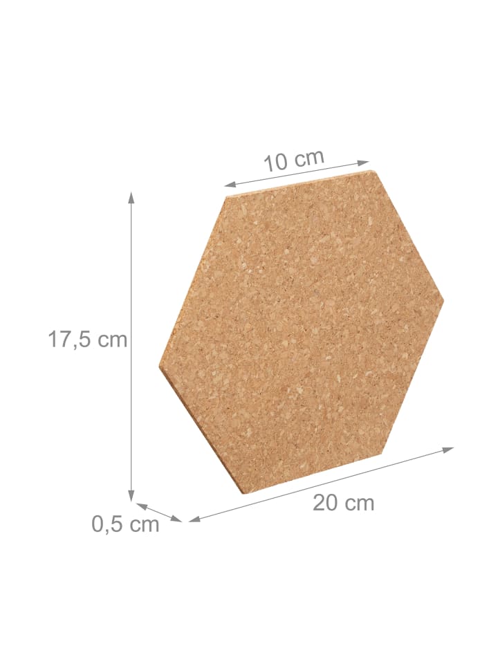 relaxdays 14 x Korkpinnwand in Natur - (B)20 x (H)17,5 x (T)0,5 cm günstig kaufen onesize
