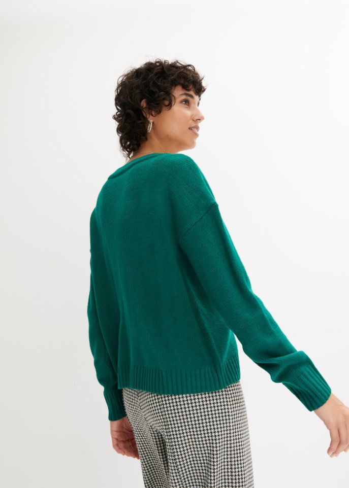 Verkürzte Strickjacke mit großen Taschen
