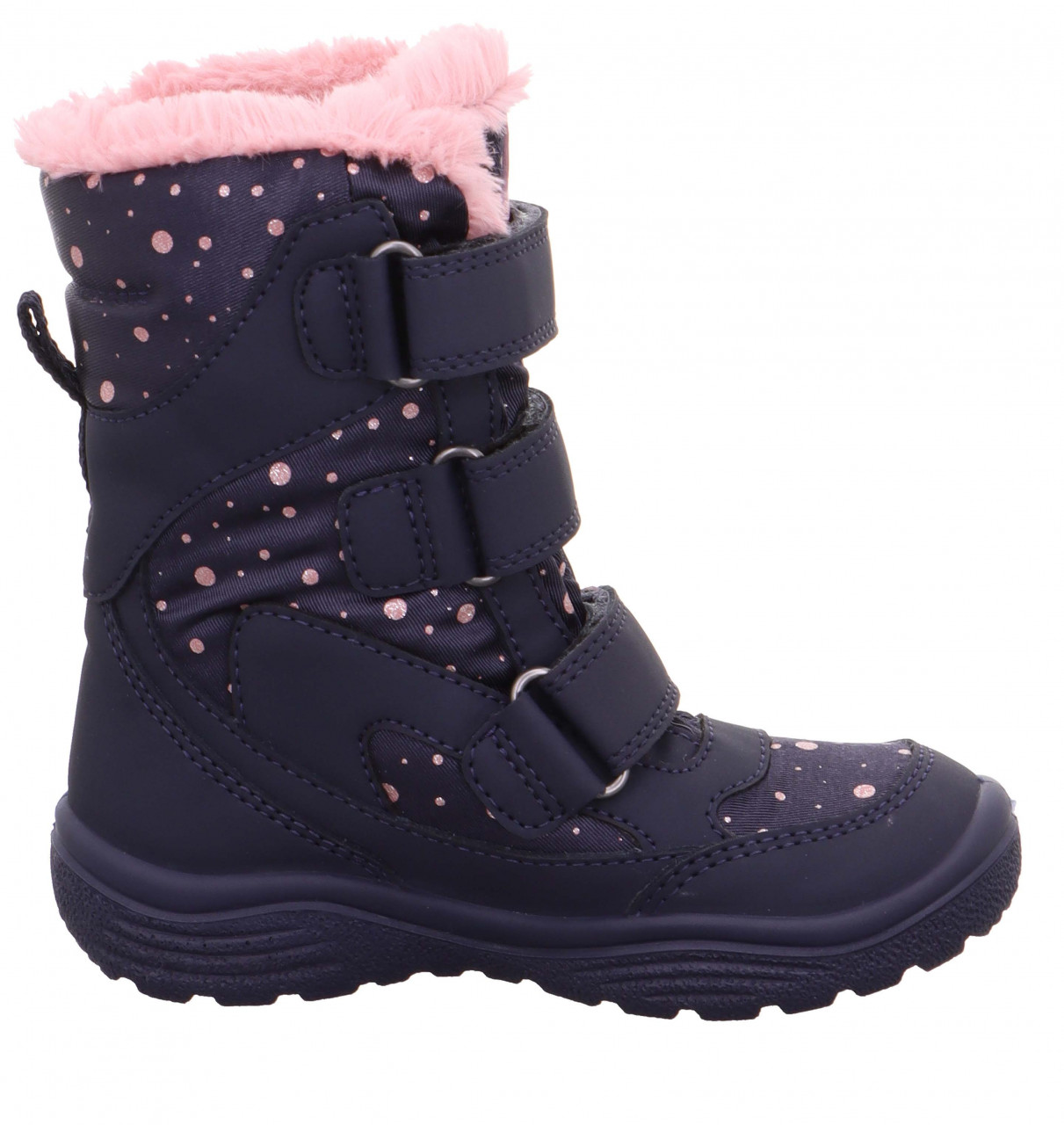 CRYSTAL - Blau/Rosa Stiefel mit Klettverschluss