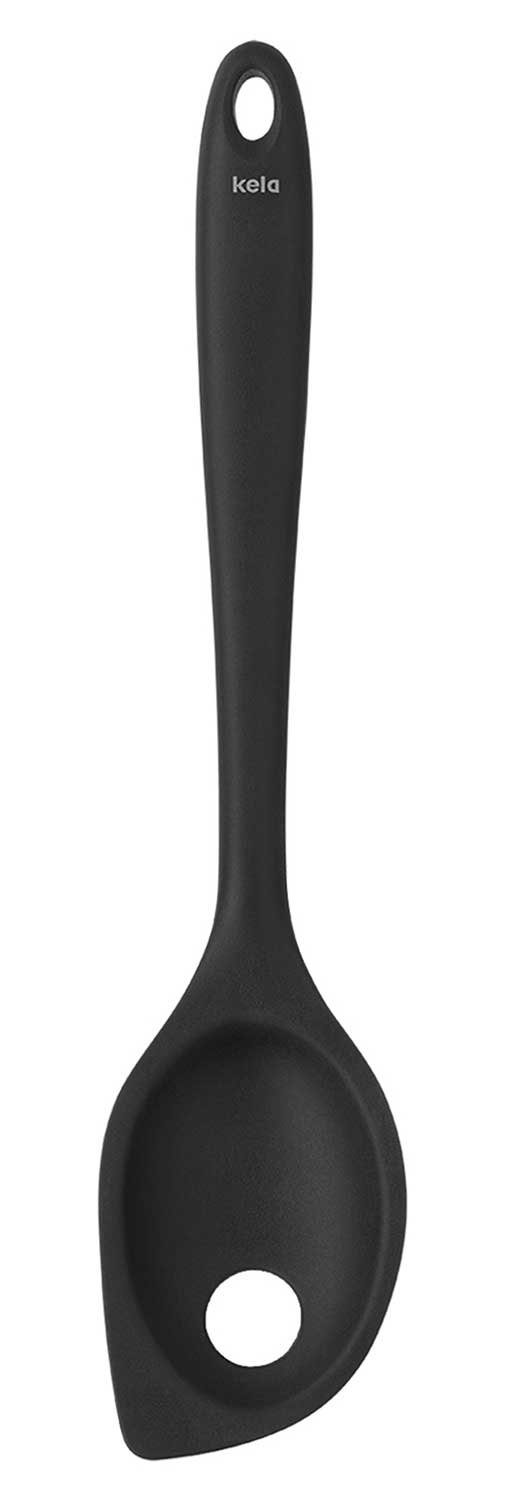 kela Auflaufform Lochkochlöffel TOM, Schwarz, B 6 cm, L 29 cm, Silikon