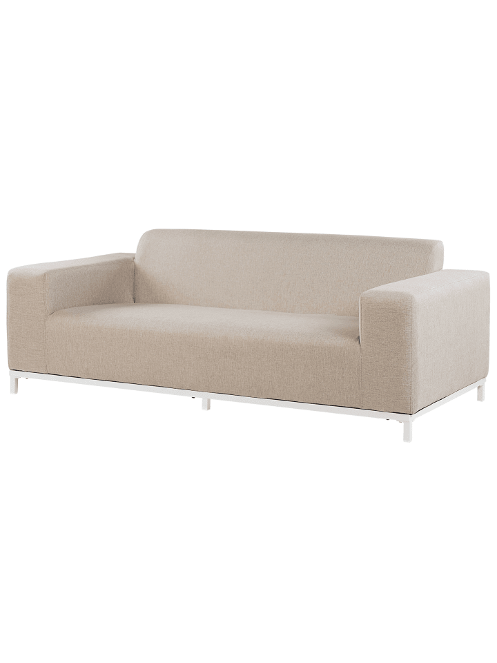 Beliani Gartensofa ROVIGO in Beige/Weiß - (W) 186 x (H) 68 x (L) 84 cm günstig kaufen onesize