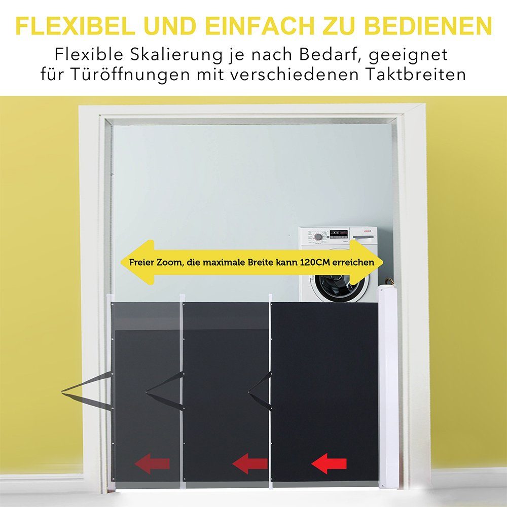 Melko Treppenschutzgitter Treppenschutzgitter Absperrgitter Türschutzgitter Ausziehbar Baby Hund (Stück), Einfache Montage am Türrahmen und Wand
