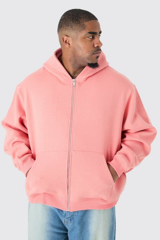 Plus kastiger Oversize Hoodie mit Reißverschluss