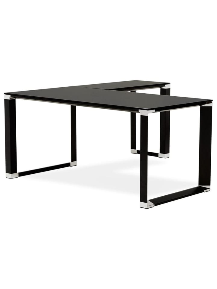 KADIMA DESIGN Eckschreibtisch Glas modern Winkelwahl, Bürotisch minimalistisch in Schwarz günstig kaufen