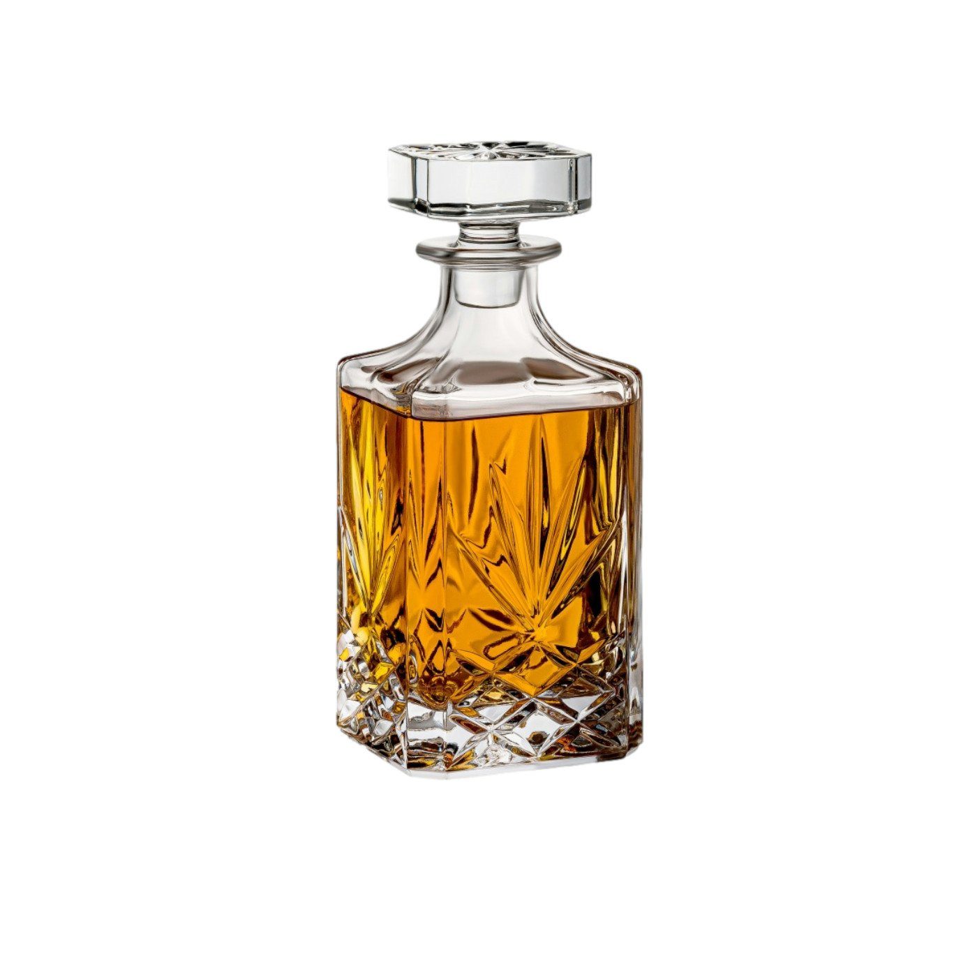 gouveo Karaffe Whiskykaraffe mit 4 Gläser - Whisky-Set aus hochwertigem Glas