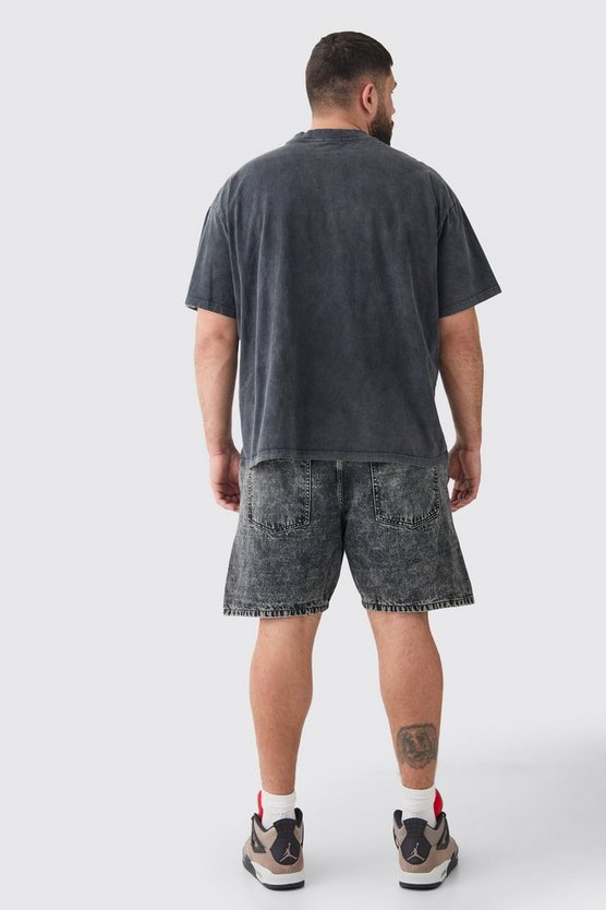 Plus lockere Shorts mit Farbspritzern
