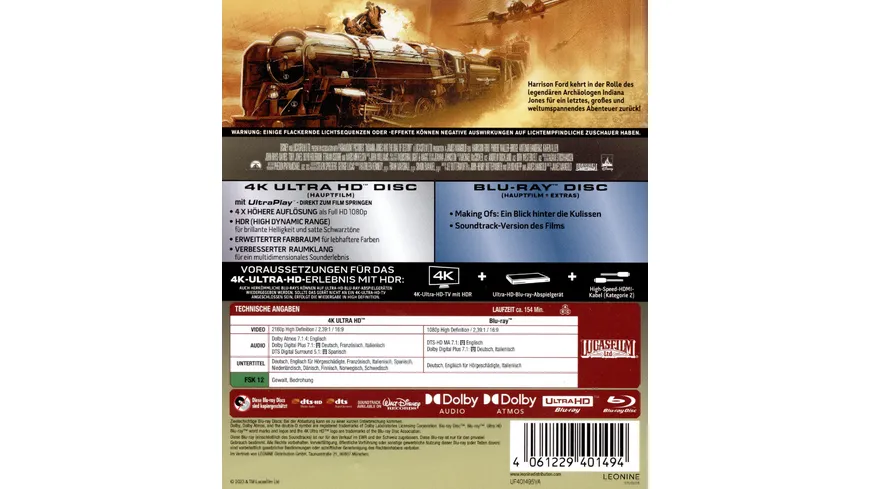 Indiana Jones und das Rad des Schicksals  (4K Ultra HD) (+ Blu-ray)