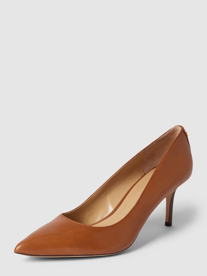 Pumps aus Leder Modell 'ANETTE' in cognac