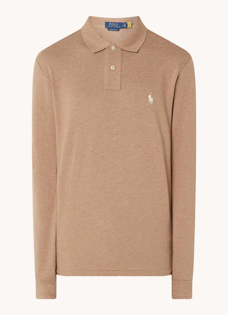 Cămașă cu mânecă lungă din bumbac piqué Polo Ralph Lauren, cu croială slim și croială ajustată