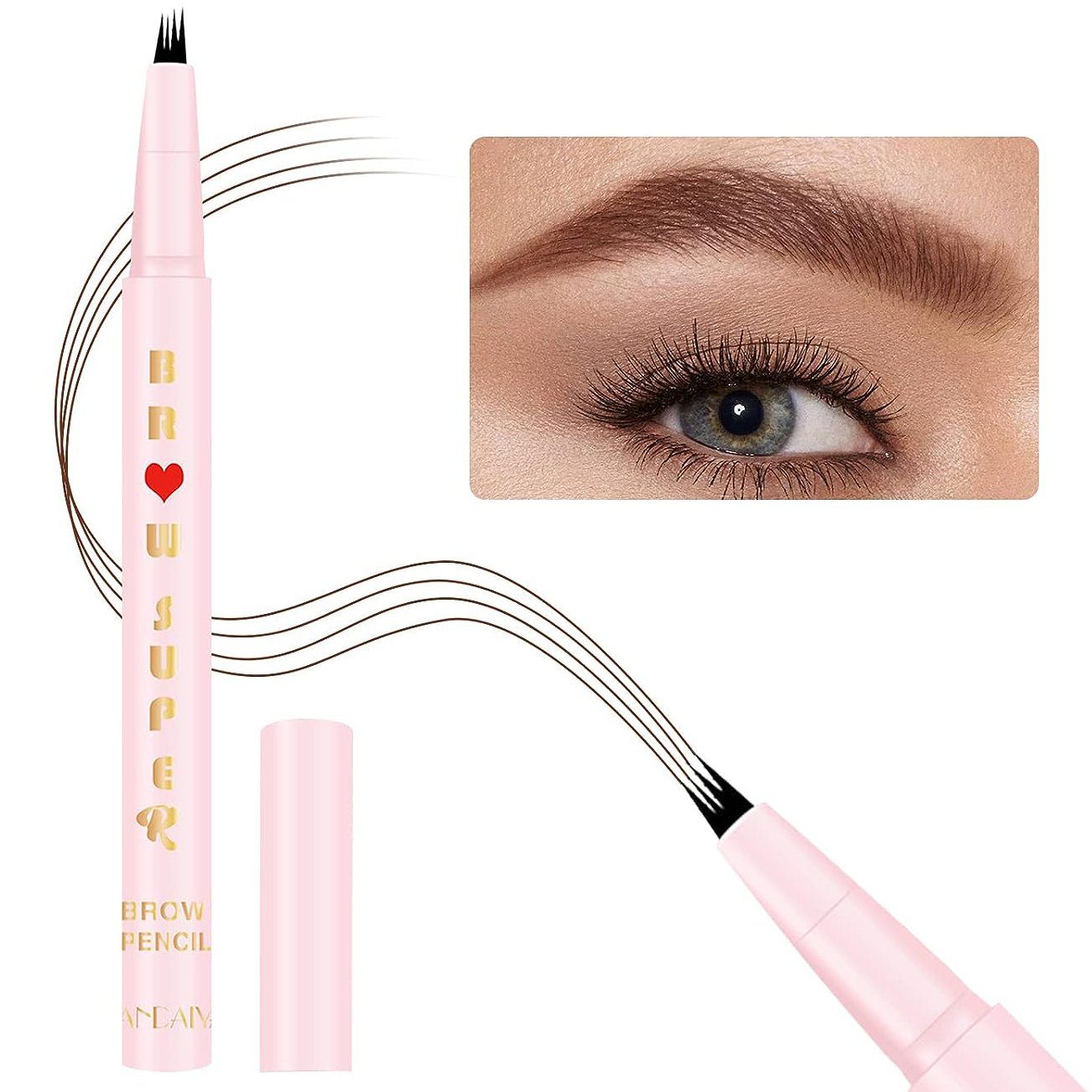 Haiaveng Augenbrauen-Stift Augenbrauenstift Wasserfest,Augenbrauenstift microblading effekt, Eyebrow Pencil mit Naturhaareffekt