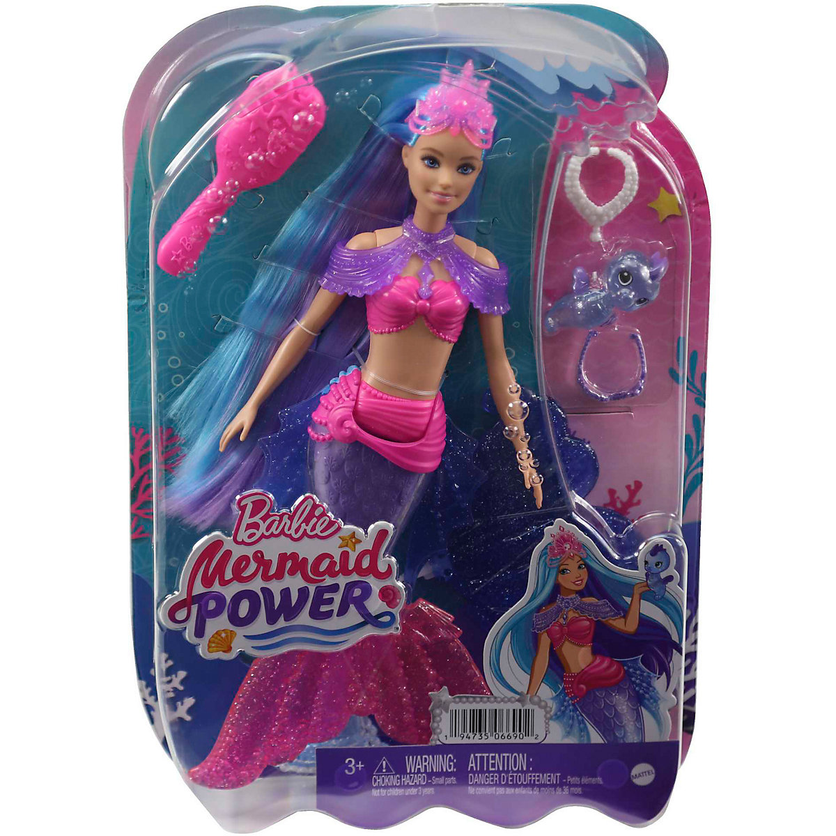 Barbie "Meerjungfrauen Power" Malibu Puppe (blaue Haare) mit Zubehör