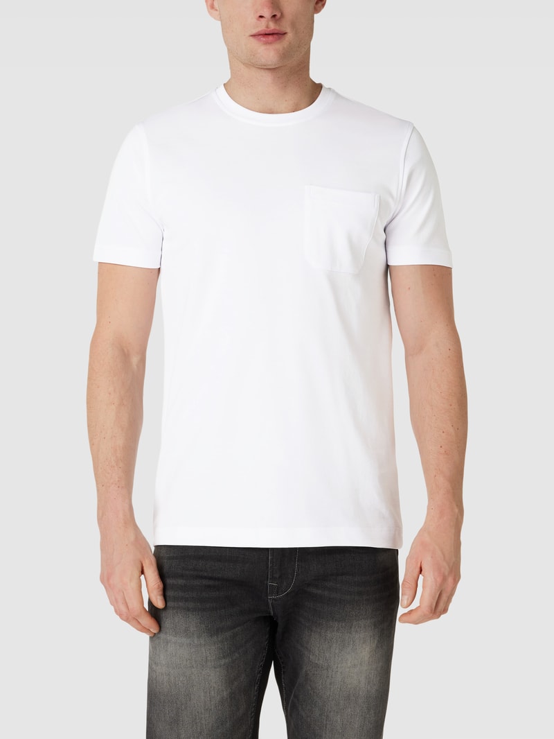 T-Shirt mit Brusttasche in weiß
