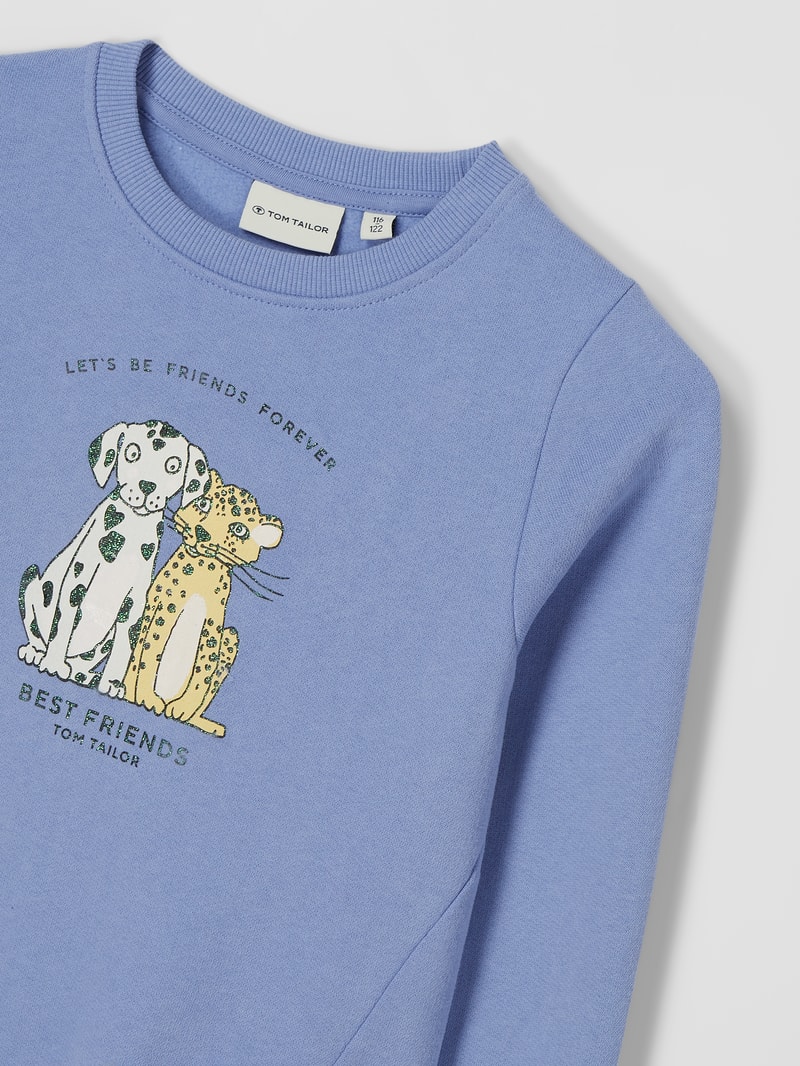 Sweatshirt mit Message in flieder