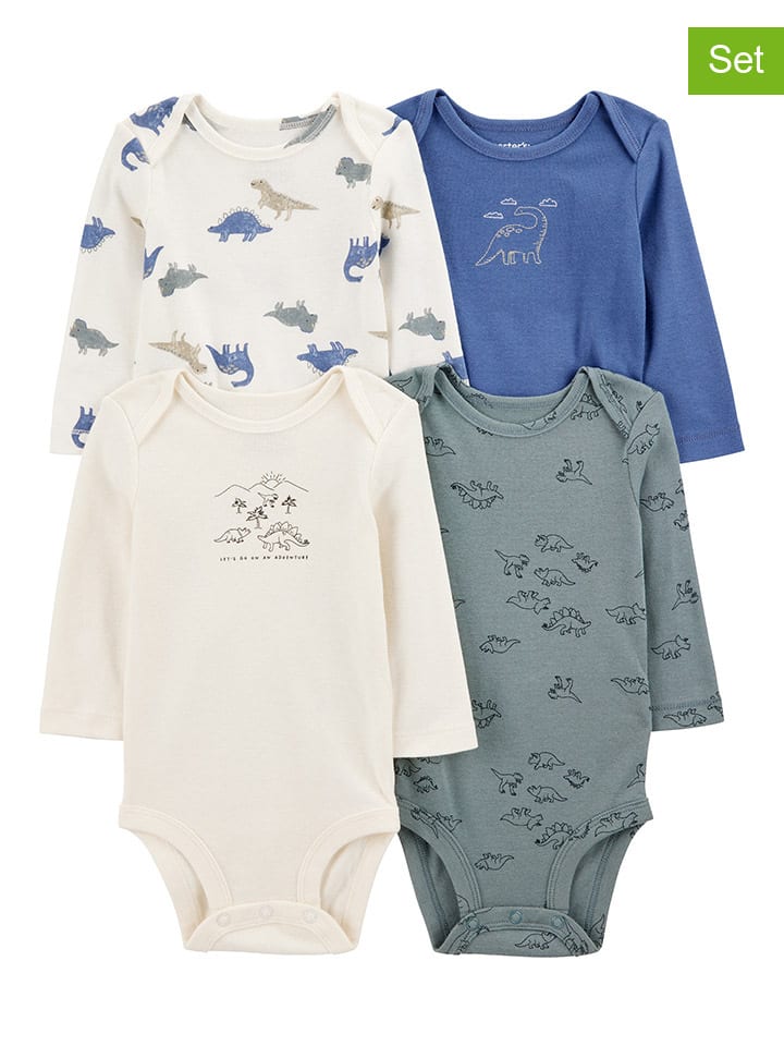 carter's 4er-Set: Bodys in Weiß/ Blau/ Khaki günstig kaufen