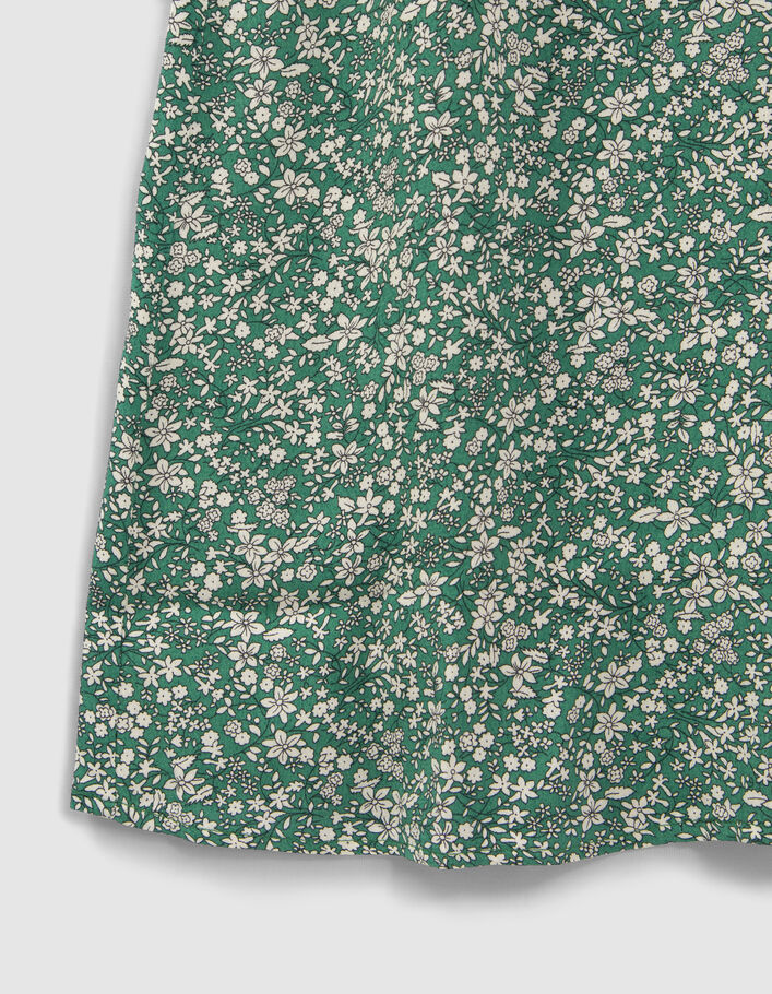 Jupe longue verte ECOVERO™ imprimé micro fleurs fille