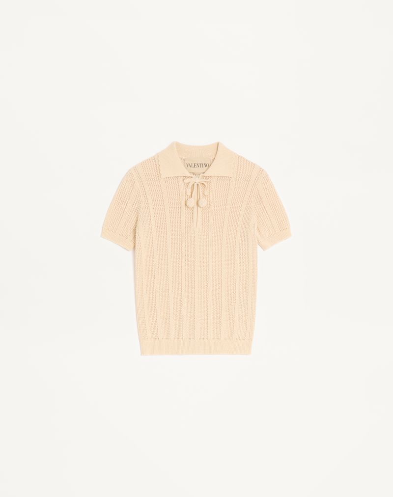 Broderet bomuldsstrikpolo