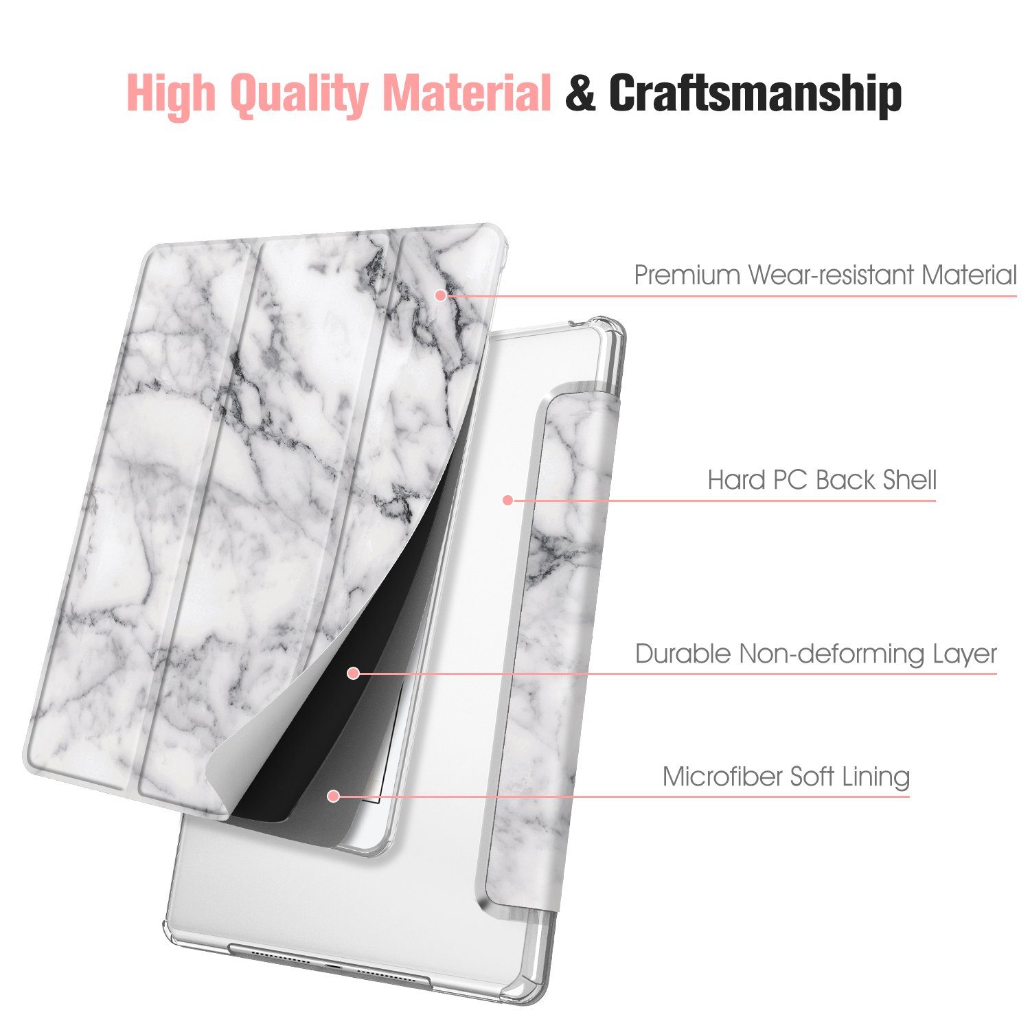 Fintie Tablet-Hülle Hülle für iPad 10.2 Zoll (9./8./7. Generation, Modell 2021/2020/2019) 10.2 Zoll, Ultradünn Cover mit transparenter Rückseite Abdeckung Auto Schlaf/Wach