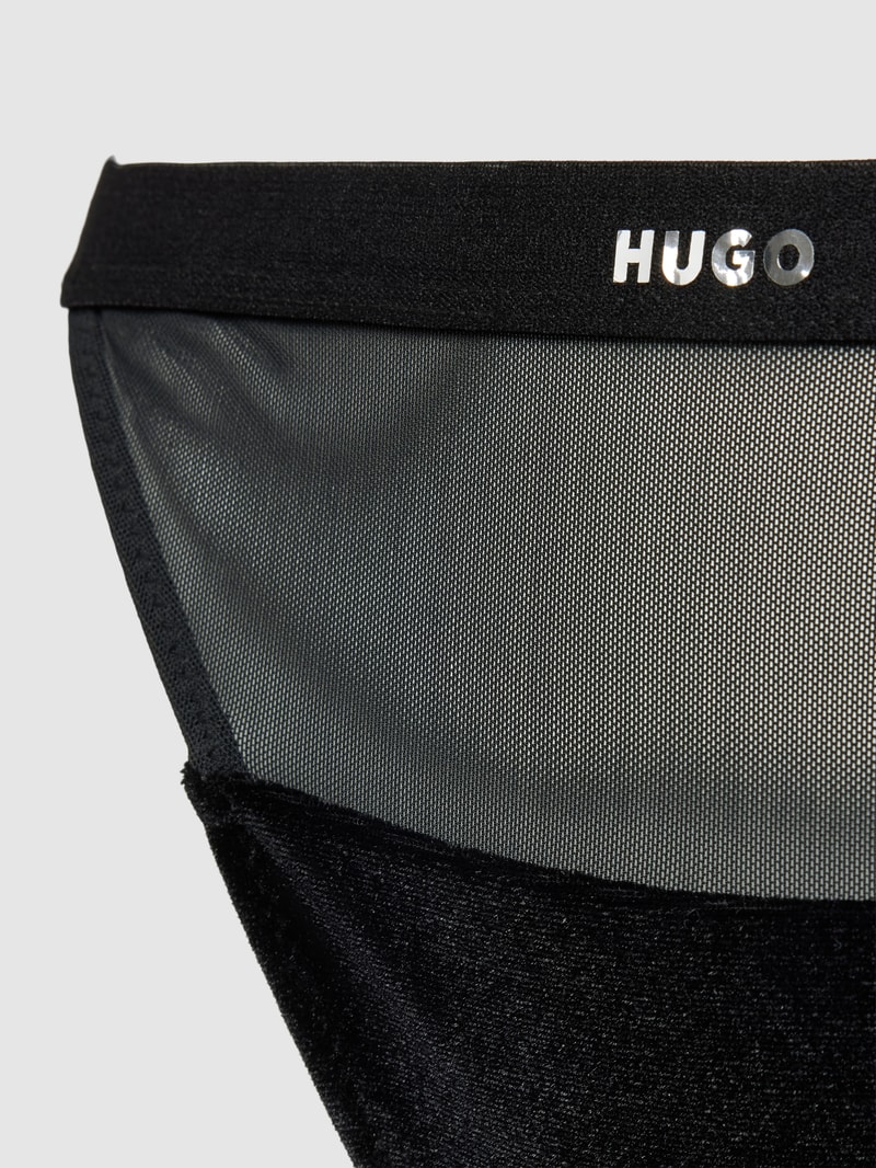Slip mit semitransparentem Einsatz Modell 'Velvet' in schwarz