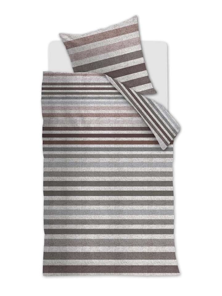 Beddinghouse Flanell-Bettwäsche-Set ''Gloaming'' in Grau/ Braun/ Rosa günstig kaufen