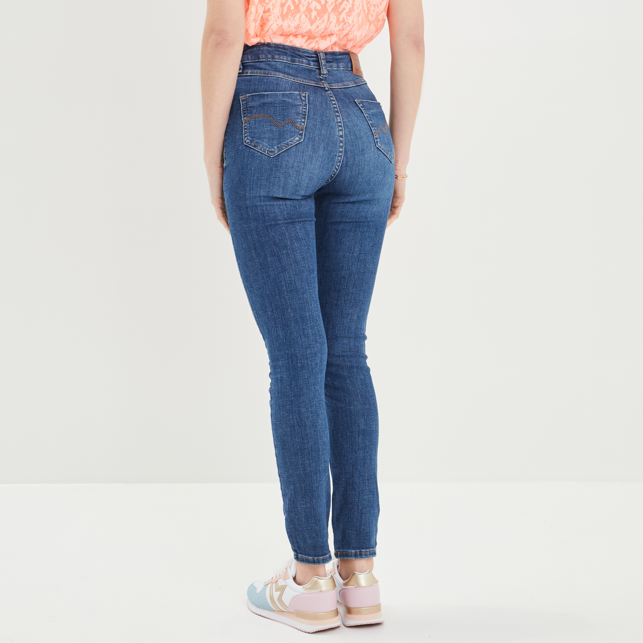 Jeans skinny taille haute denim stone femme | La Halle