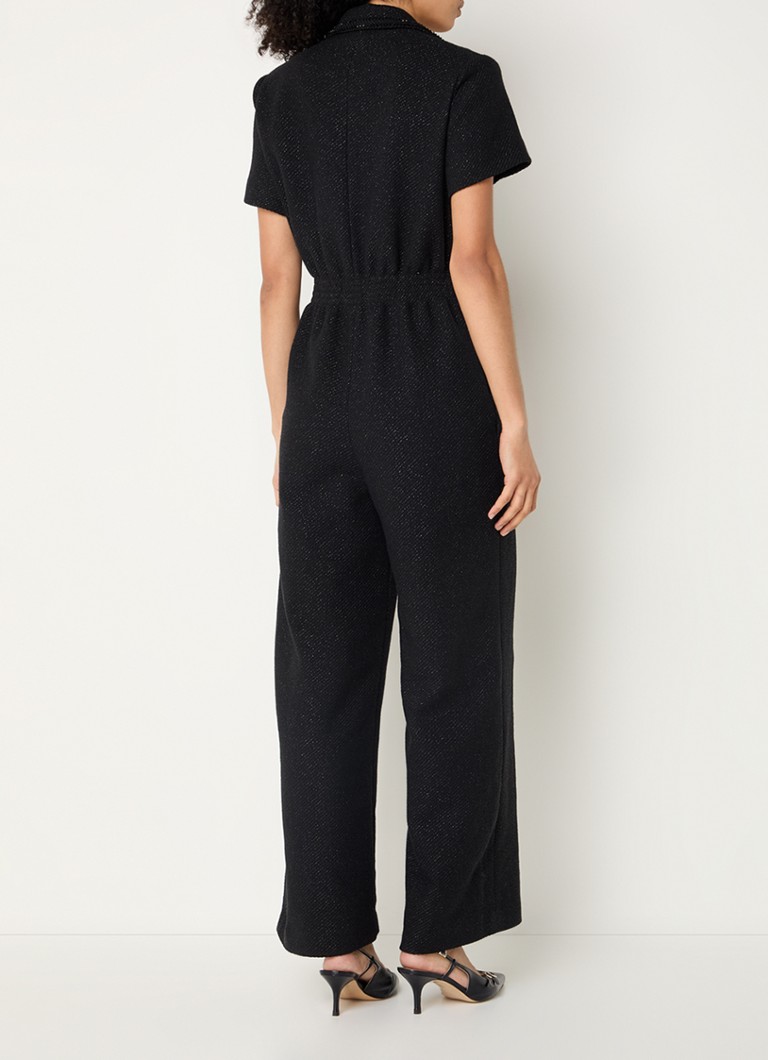 Maje Tweed-Jumpsuit in lockerer Passform mit Strasssteinen